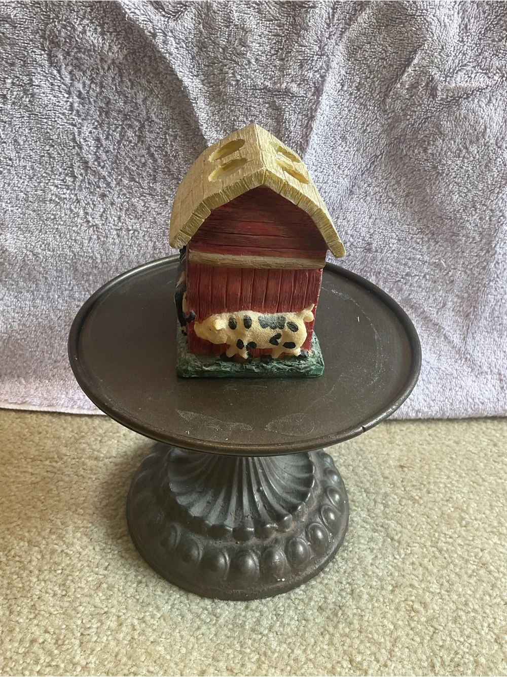 Farmhouse Chicken Coop Toothbrush Holder - Red & Yellow